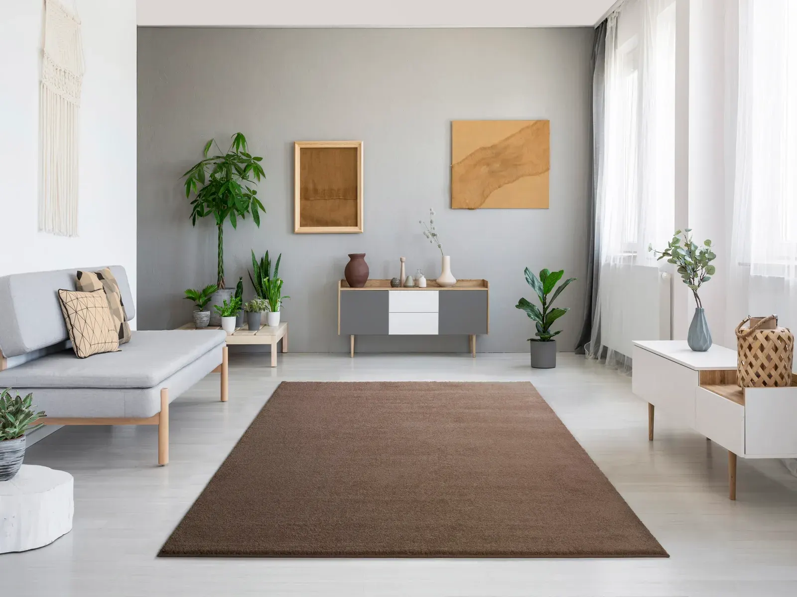 Tepih MONTANA LISO bež, 060×120 cm — stražnji prikaz