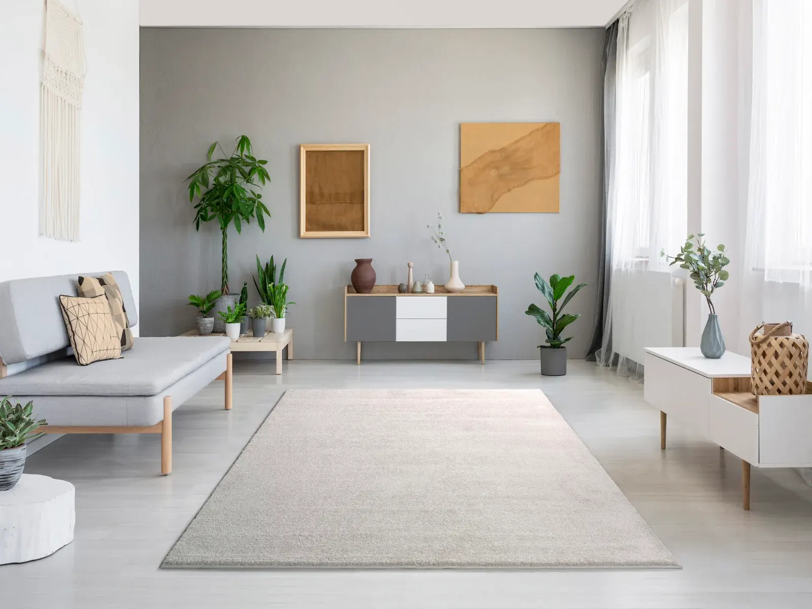Tepih MONTANA LISO bijela, 060×120 cm — stražnji prikaz