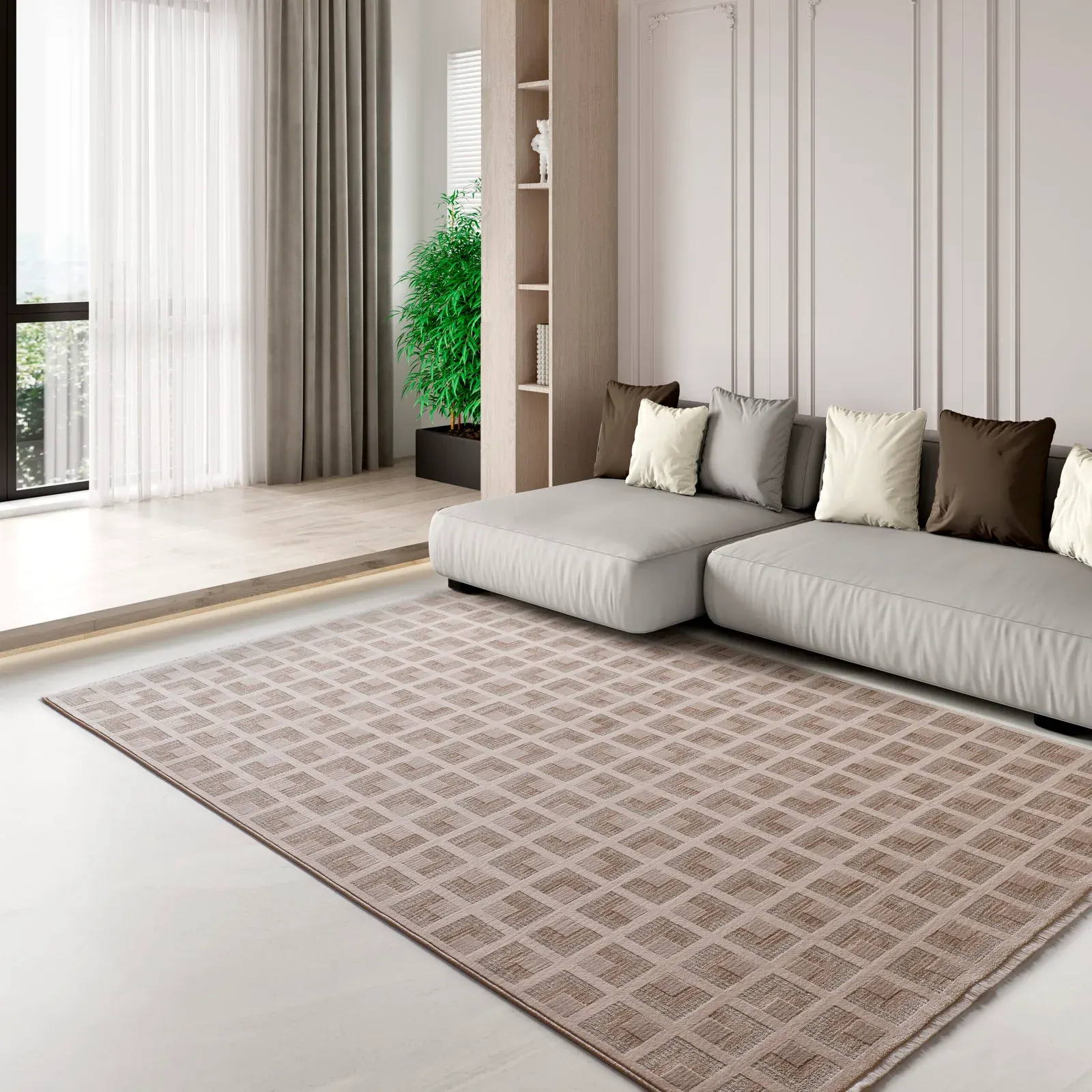 Tepih ONA 52094 bež, 120×160 cm — gornji prikaz