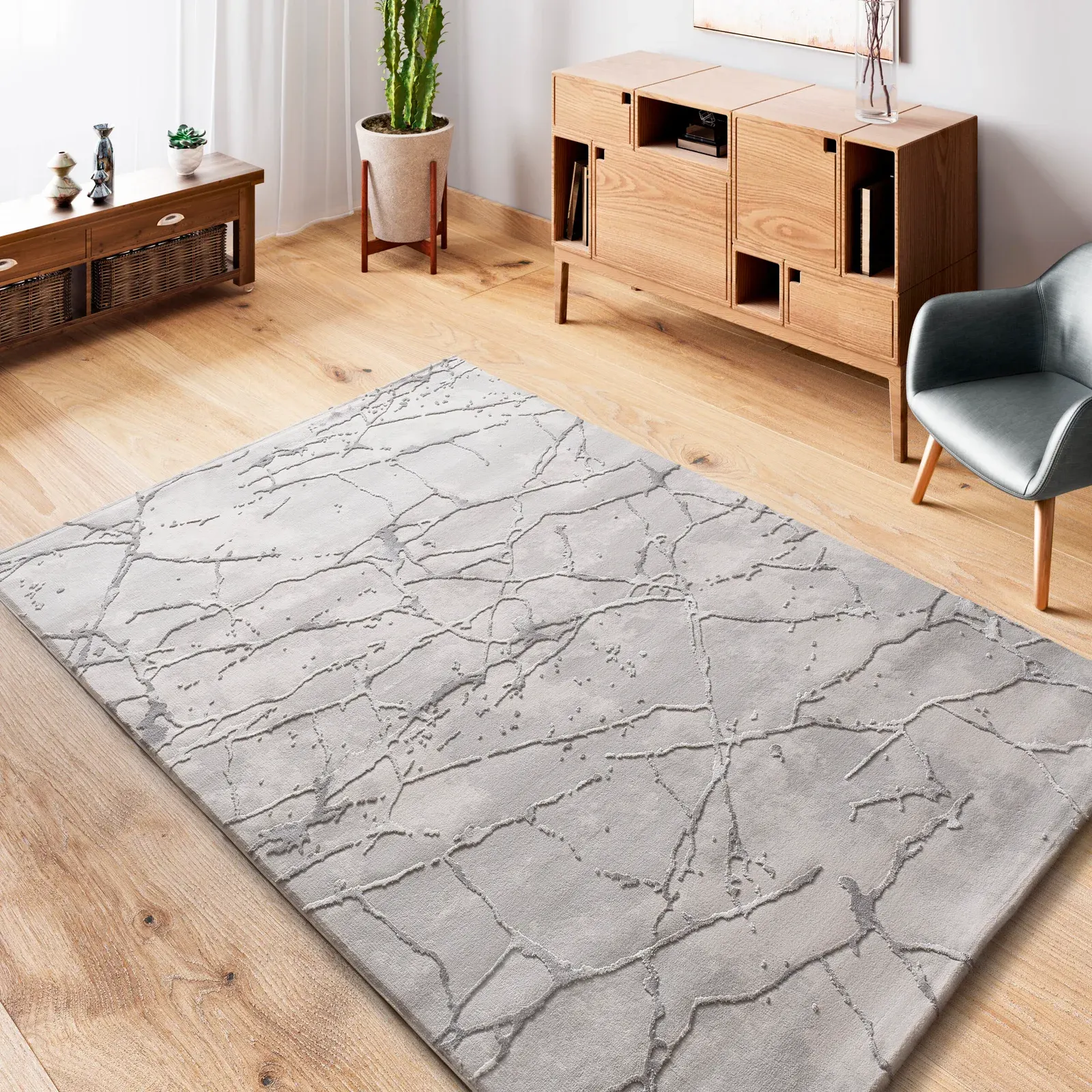 Tepih ORIS 35 srebrna, 077×150 cm — detalj