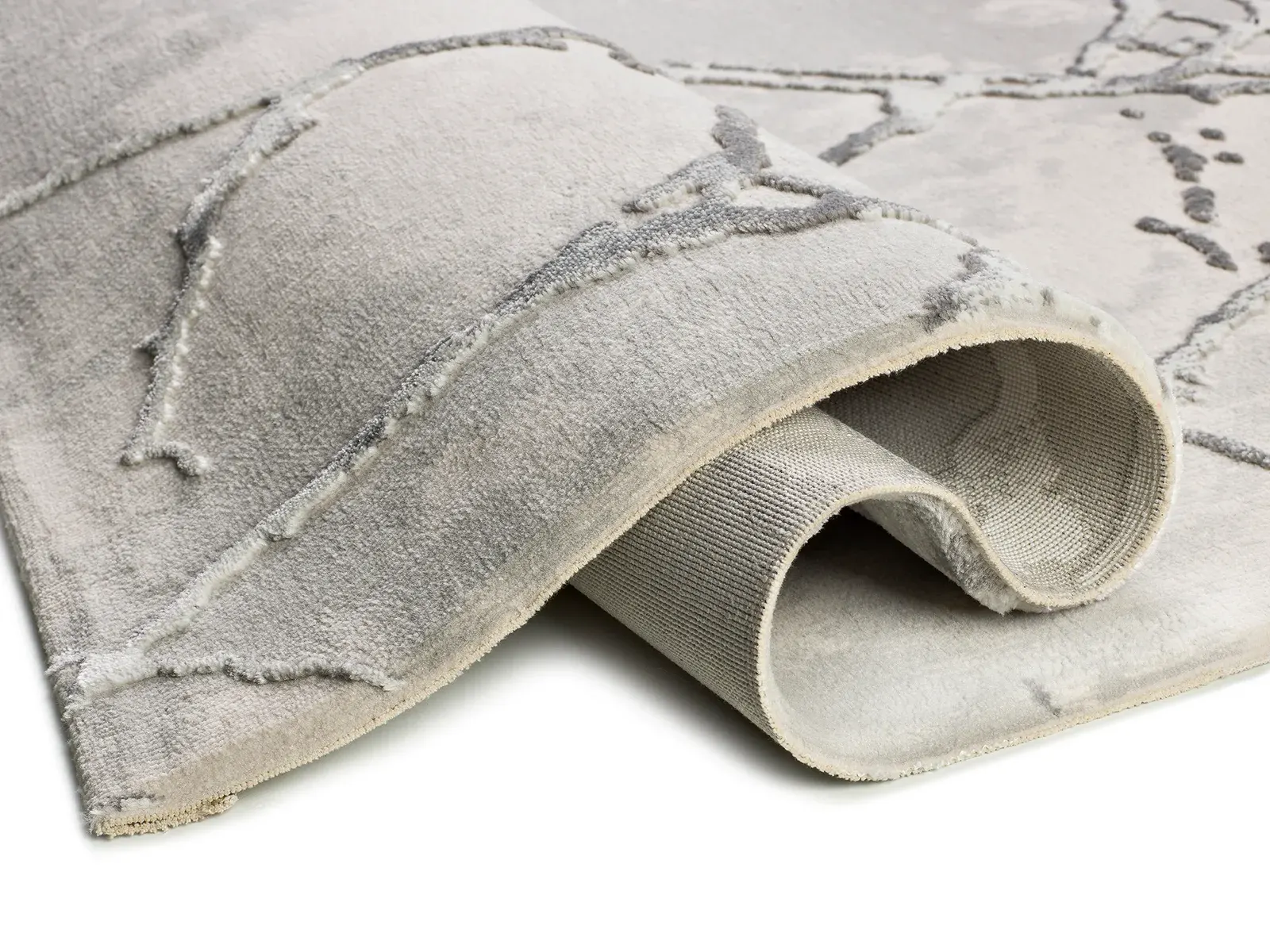 Tepih ORIS 35 srebrna, 077×150 cm — stražnji prikaz