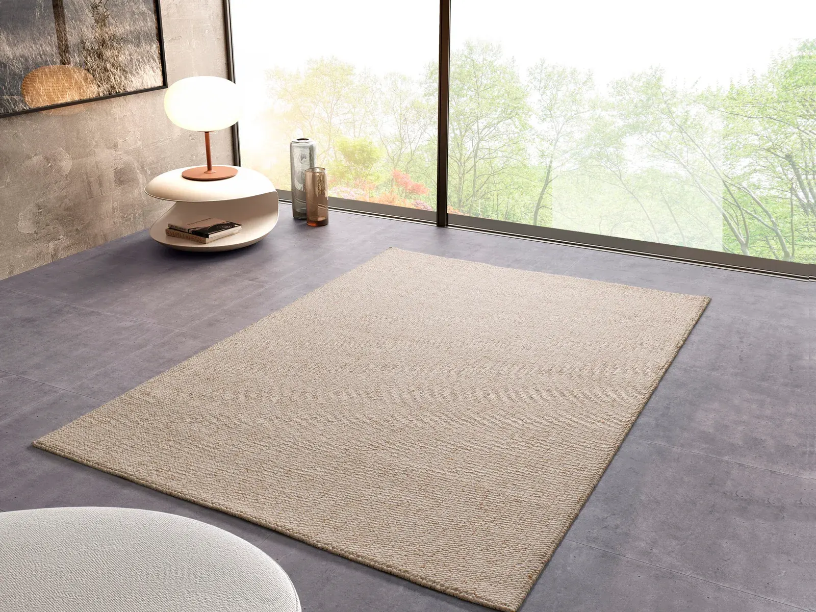 Tepih PETRA LISO bijela, 080×150 cm — lifestyle prikaz