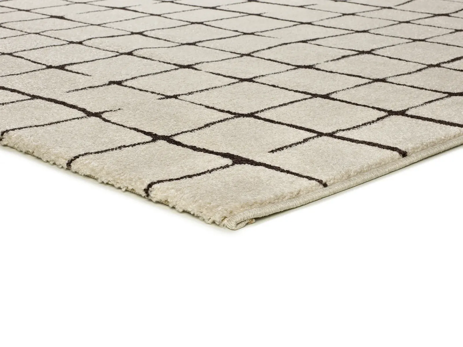 Tepih RETRO 12898 bijela, 080×150 cm — bočni prikaz