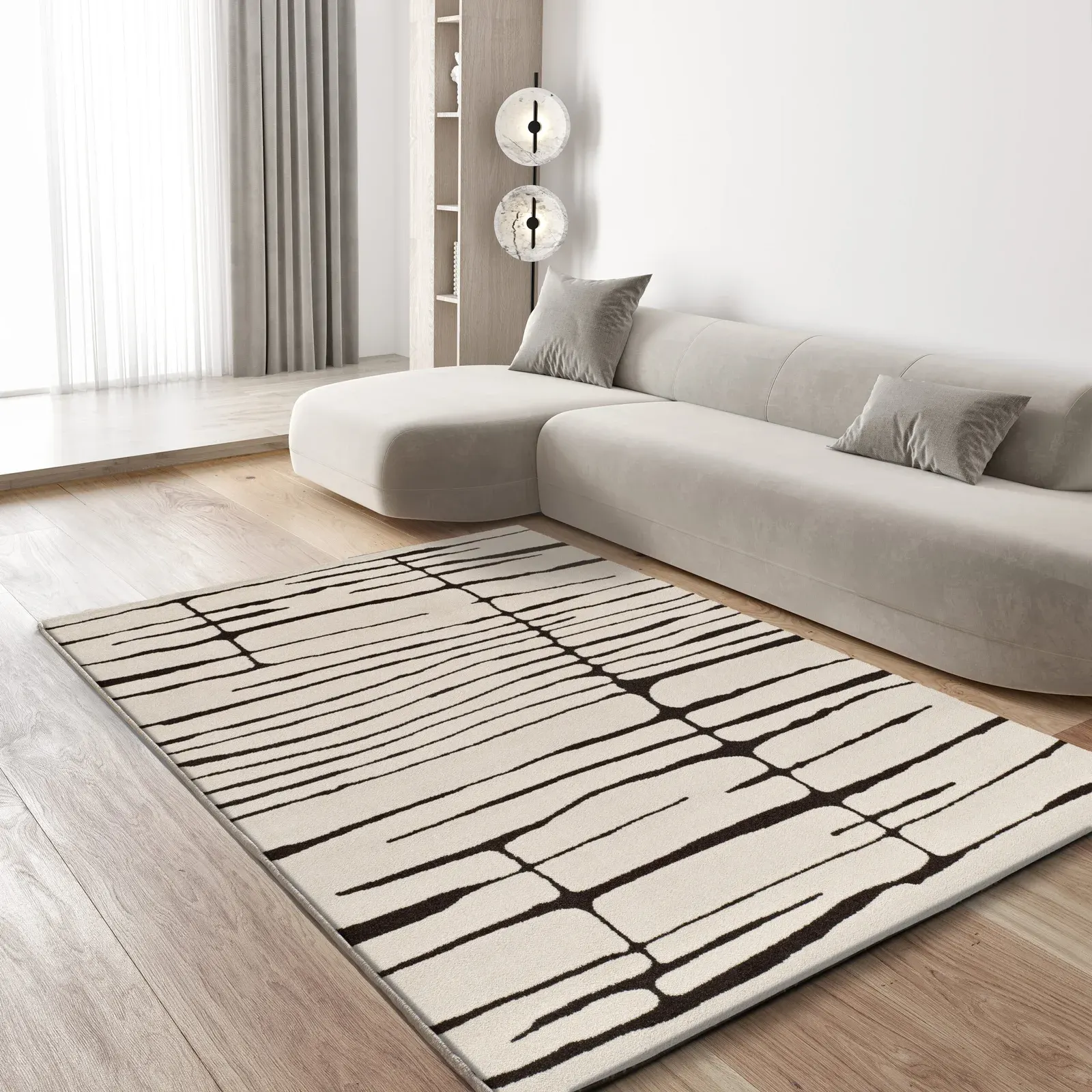 Tepih RETRO 13019 bijela, 080×150 cm — detalj