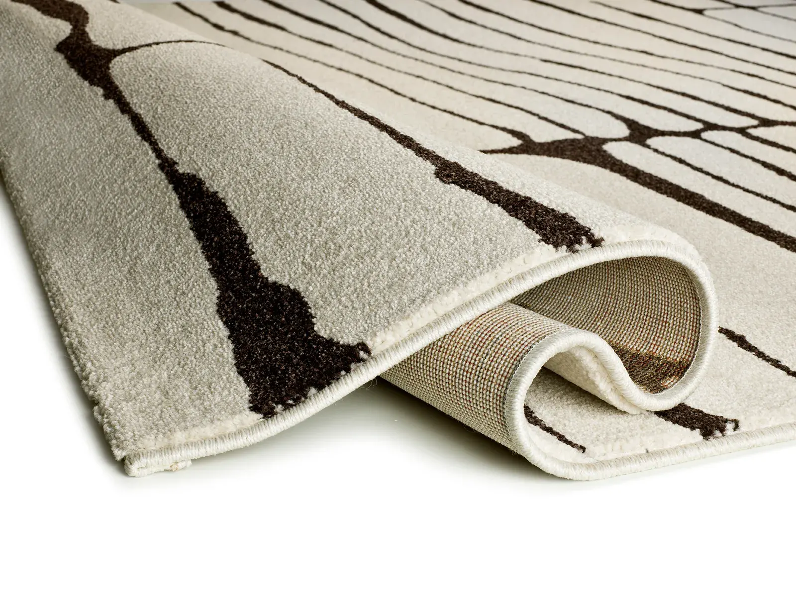 Tepih RETRO 13019 bijela, 080×150 cm — stražnji prikaz