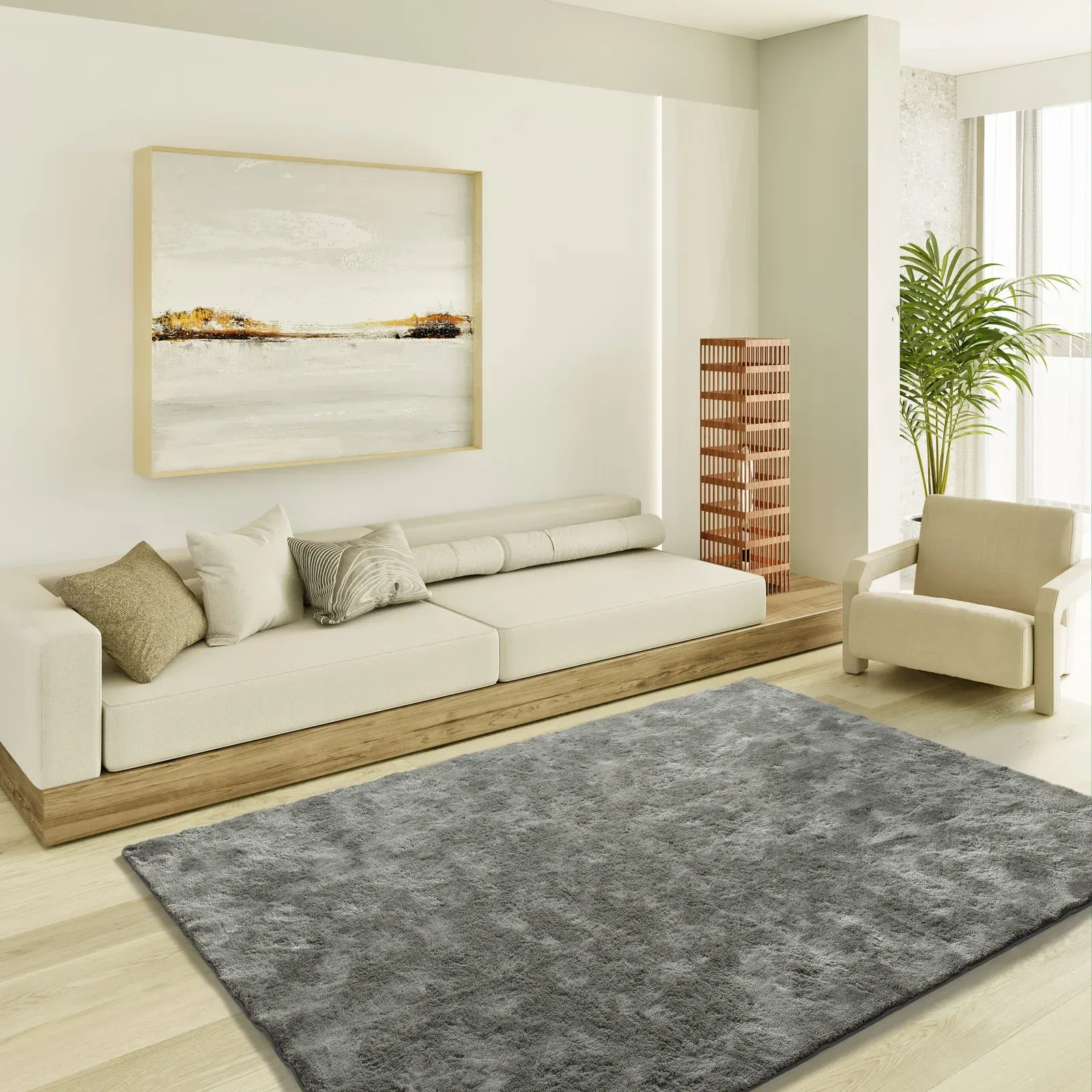 Tepih ROMA LISO antracit, 060×110 cm — stražnji prikaz
