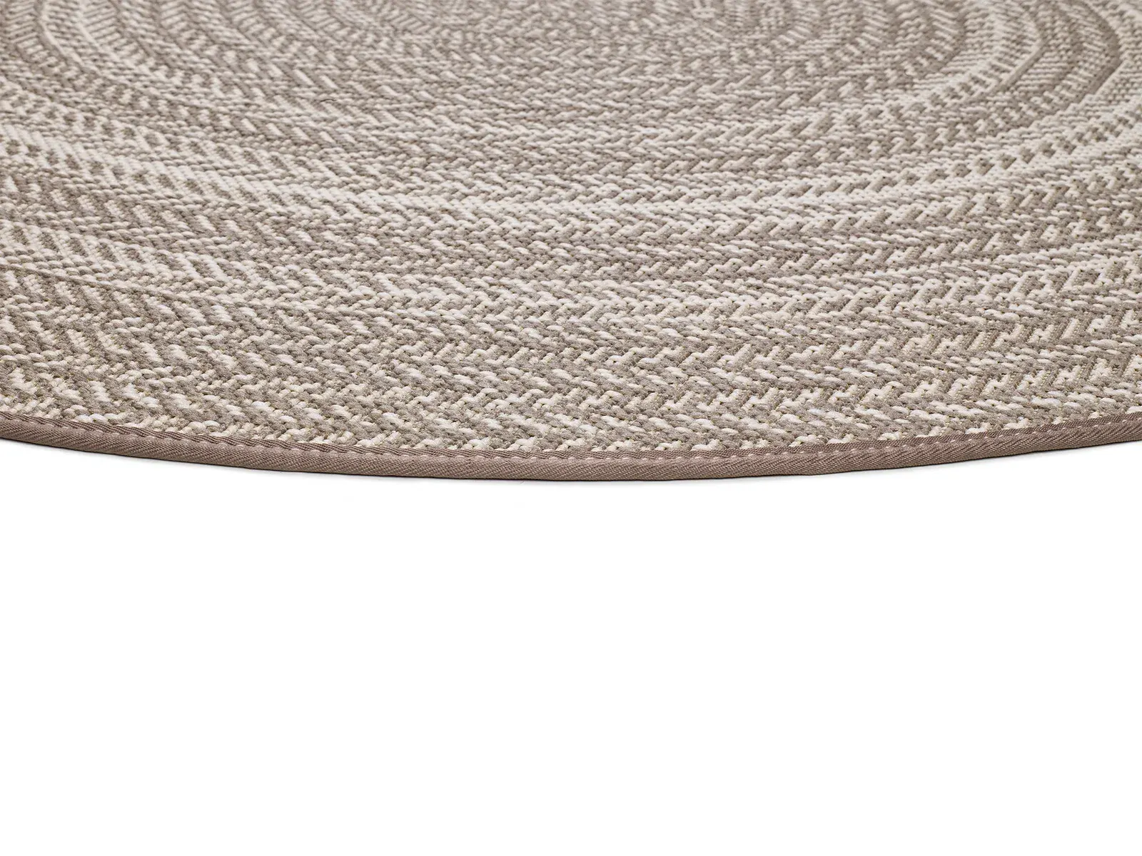 Tepih SILVANA 48837 lanena, 120 cm Ø — bočni prikaz
