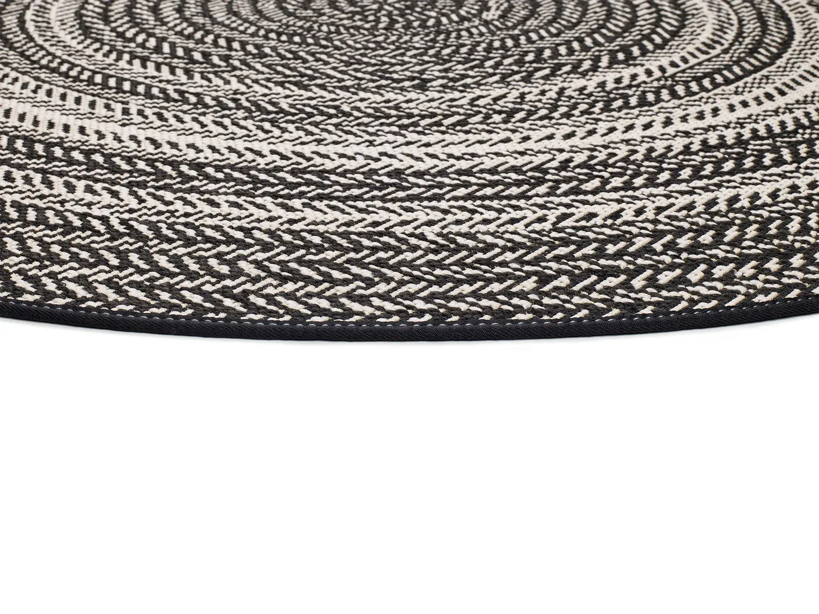 Tepih SILVANA 48837 crna, 120 cm Ø — bočni prikaz